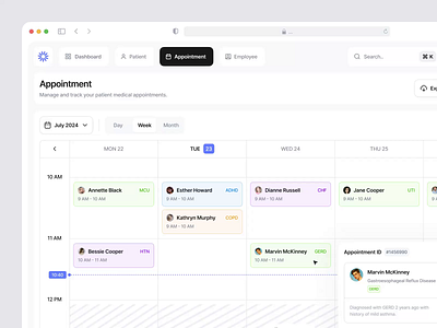 MediCare - Medical Dashboard (Motion) admin analytics appointment bar brand identity branding card dashboard design doctor health hospital interface medical medical web minimalist motion graphics ui ux web design