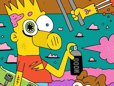 Ay Caramba! apocalypse bart bart simpson doomsday mutant mutation skater spray paint the simpsons