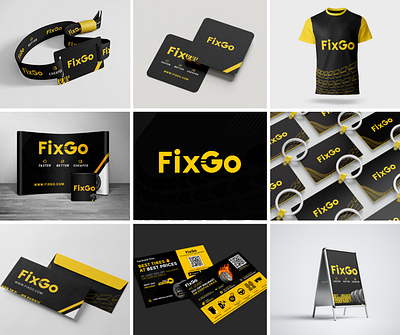 🔧 FixGo Brand Identity Design backdrop banner banner ad banner design branding design graphic design illustration logo
