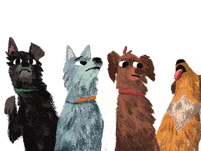 Shelter dogs' Great Escape character design childrens book compassion dog portrait illustration kidlit art picture book