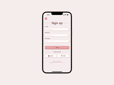 Sign up Screen design pink sign up ui