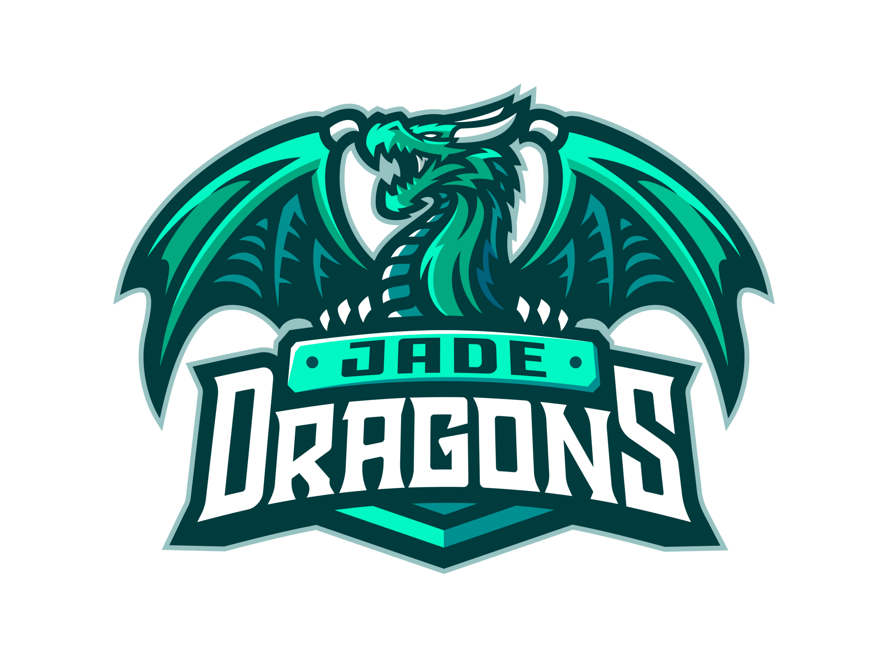 Dragons Logo Design Done for JADE DRAGONS branding dragon dragonlogo dragons esport esportlogo gaming green greendragon greenlogo illustration jadedragons logo mascot
