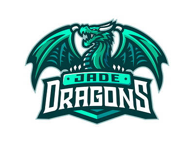Dragons Logo Design Done for JADE DRAGONS branding dragon dragonlogo dragons esport esportlogo gaming green greendragon greenlogo illustration jadedragons logo mascot