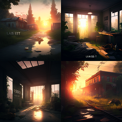 The Last of Us Styled Sunset app branding design illustration logo