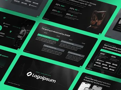 Fitness Pitch Deck Template exercise fitness gym investor pitch investor presentation mockup nutrition pilates pitch deck pitch deck template powerpoint presentation slide design slides smart fitness template wearable wellness workout