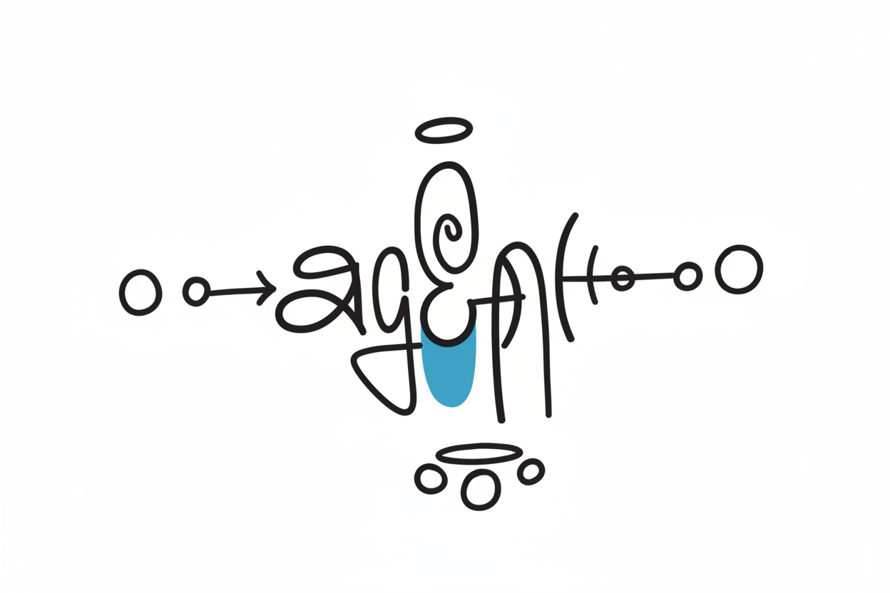 agent agent ai hand drawn lettering logo