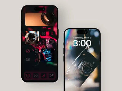 iPhone theme aesthetic app design figma home screen icons ios iphone lock screen mobile ui widgets
