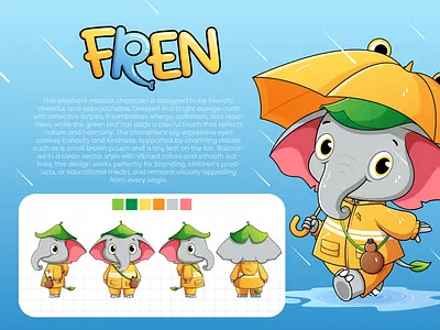 Cute Cartoon Mascot Design animal branding cartoon character cute design elephant graphic design illustration kawaii logo mascot vector