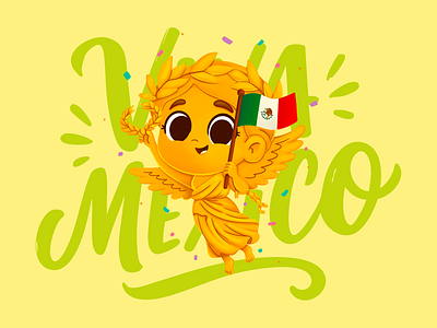 Viva Mexico! all ages angel cartoon celebration character design children cute flag illustration independence day kawaii kids mascot mexico mexico city