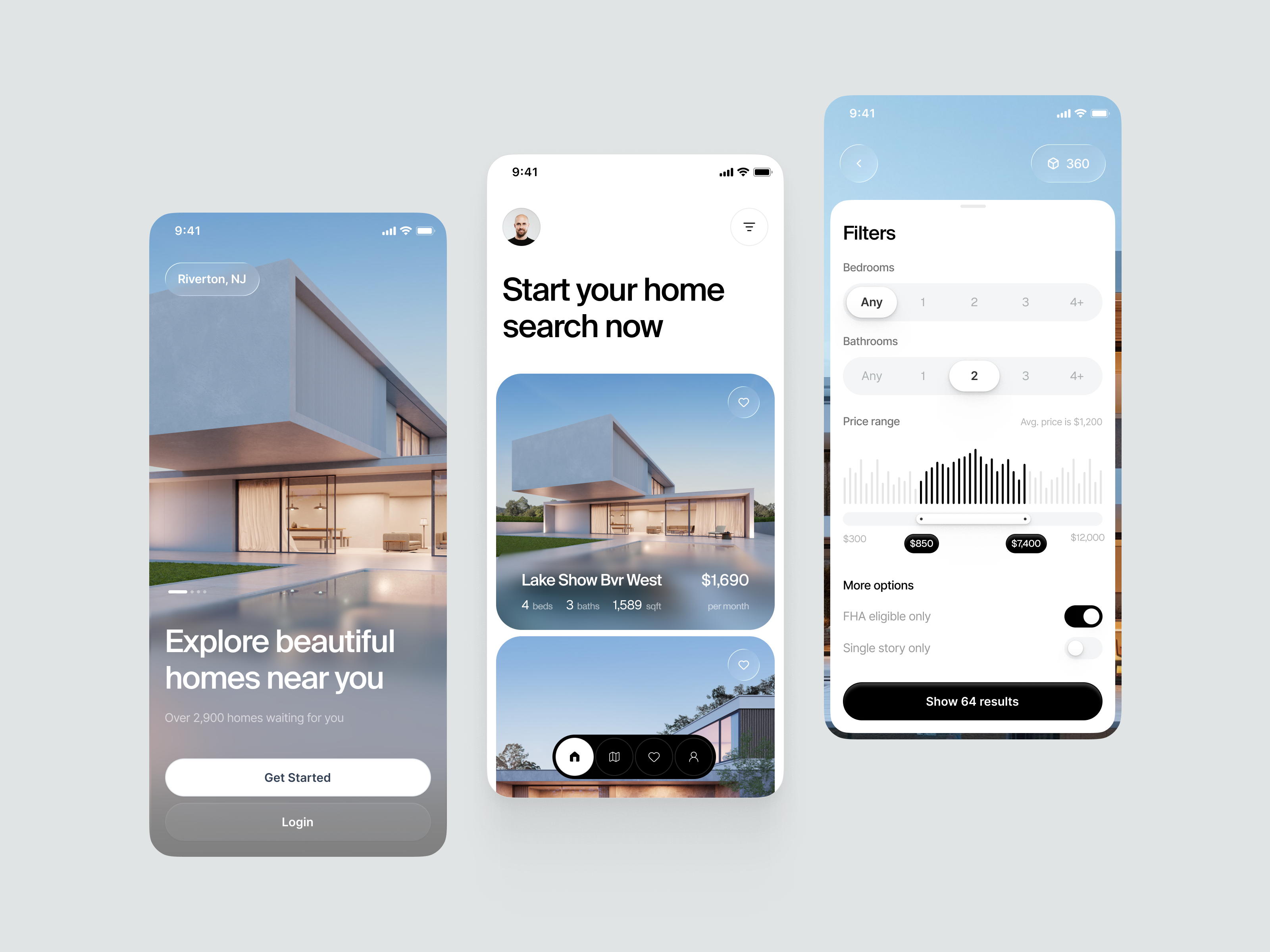 Example of Real estate app mobile platform