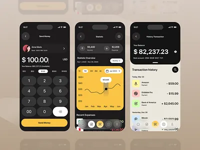 Finance mobile application ui design application banking blockchain clean ui crypto app cryptocurrency design digital wallet exchange finance finance ui fintech mobile app mobile ui modern ui payments ui ui designer wallet ui