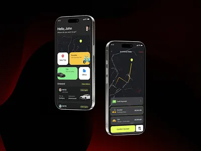 UrbanGo—Modern Ride Booking App UI appdesign darkmodeui designinspiration interactiondesign minimaldesign mobileui rideapp transportapp uidesign uxdesign