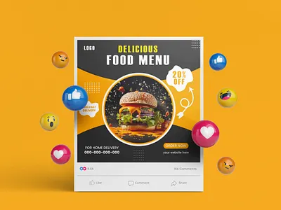 Delicious Food Menu. advertising burger burger menu burger menu design burger promotion burger social media post creative food post food advertisement food branding post food flyer design food marketing post food post design food social media graphic design modern food banner professional food post restaurant food menu restaurant promotion social media food design tasty food design