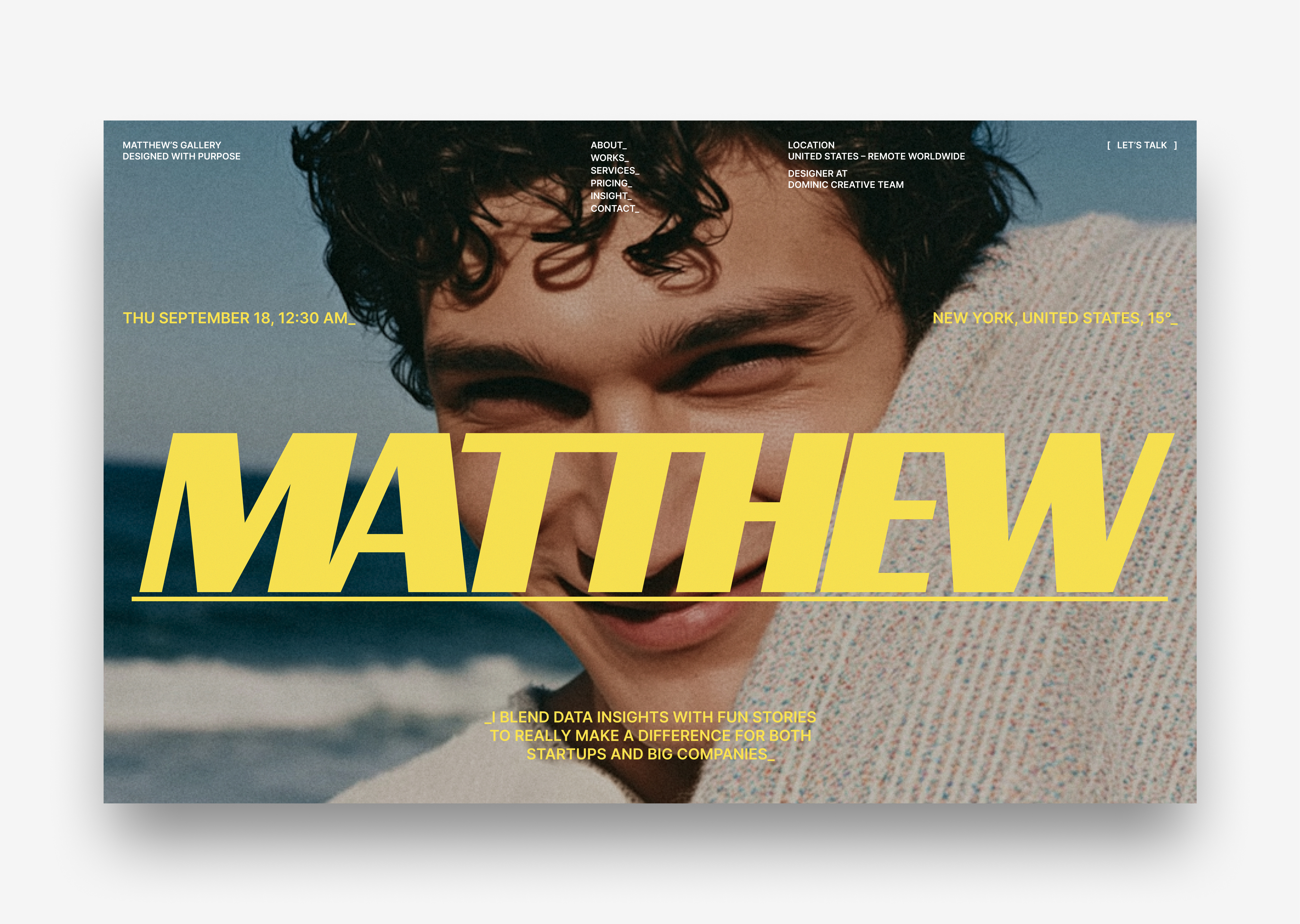 Portfolio website header agency bold portfolio startup ui ux web webdesign website