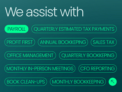 Accounting Firm Services Typography accountant accounting arkansas branding button buttons design financial hunter oden neon services typography ui web