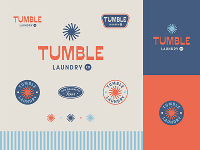 Tumble Laundry Co. brand design branding company design graphic design illustration laundry logo modern retro stripes typography vector