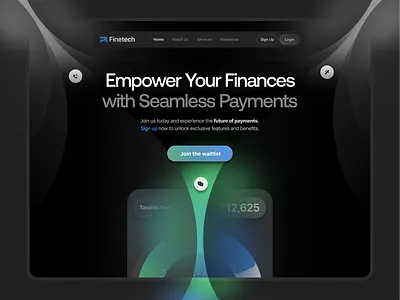Finance Landing Page - Dark Mode creative dark mode dark website design finance fintech ui uidesign ux web web design webdesign website