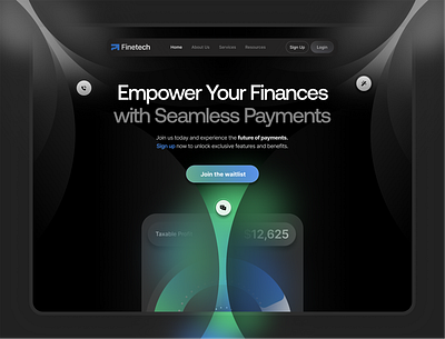 Finance Landing Page - Dark Mode creative dark mode dark website design finance fintech ui uidesign ux web web design webdesign website