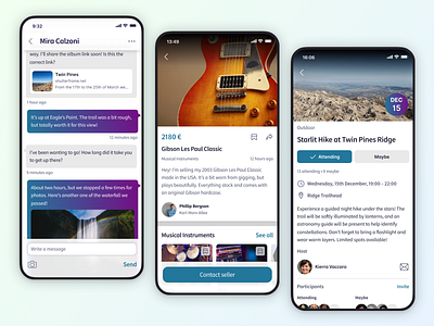 Social Network Use Cases event calendar marketplace marketplace app messaging messaging app product design social network social network platform social platform ui ui design