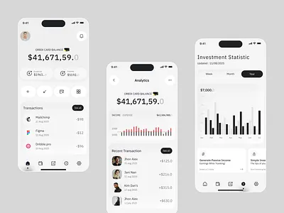 Fintech Wallet Dashboard app concept banking app charts design dashboard design expense tracker finance app fintech ui ios app mobile ui product design statistics ui ux design wallet app