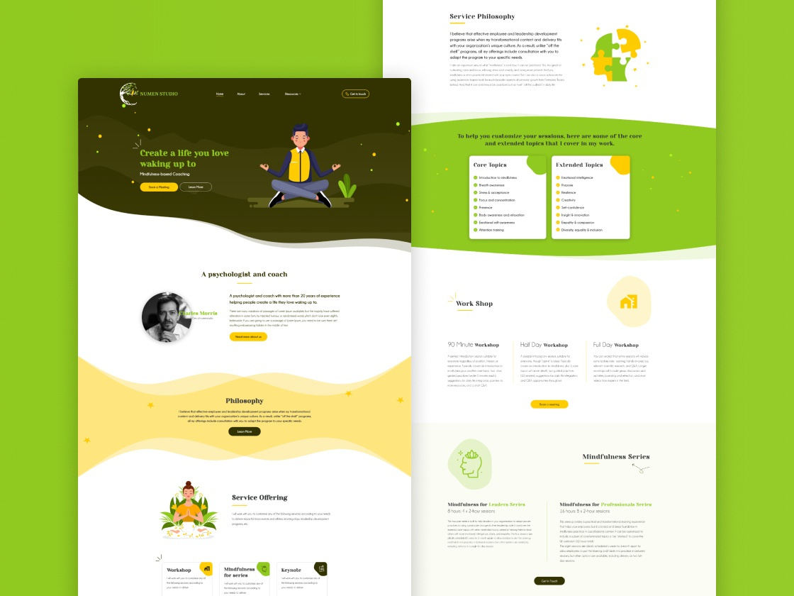 Numen Studio Web Design branding design figma graphic design landing page web design website website design