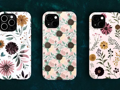Floral Pattern Phone Case Design floral floral pattern floral phone case design flower pattern flower pattern design graphic design pattern pattern design phone case design phone cover design