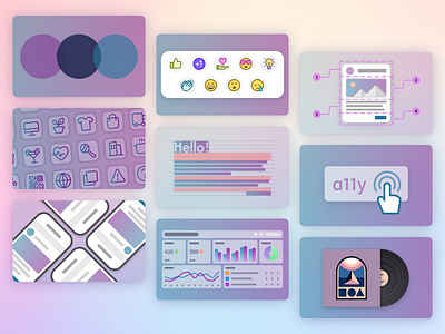 Project Thumbnail Illustrations accessibility dashboard emoji emoji set icon design icon set illustration thumbnail typography ui design