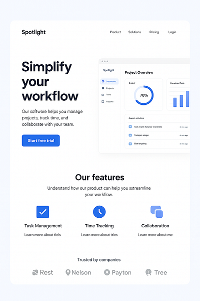 Project Management Website design landing page ui ux website