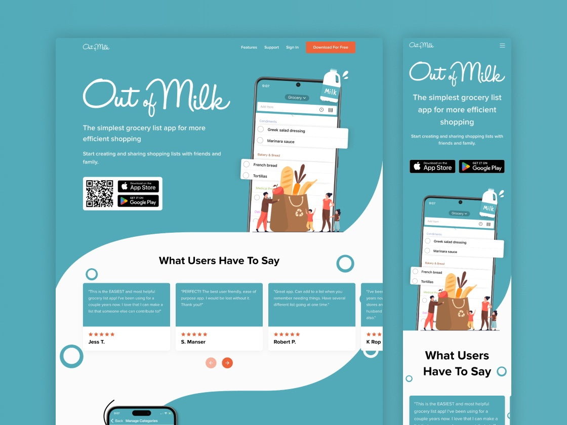 Out of Milk Website Design branding design figma graphic design ui ux web design website design wordpress