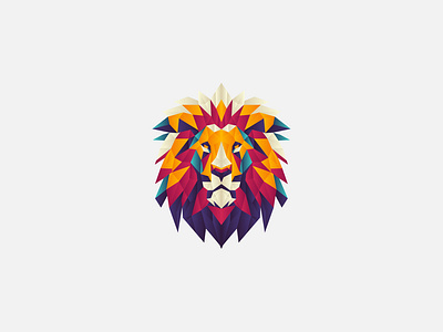 Low Poly Lion adobe illustrator branding design dribble graphic design illustration logo ux vector