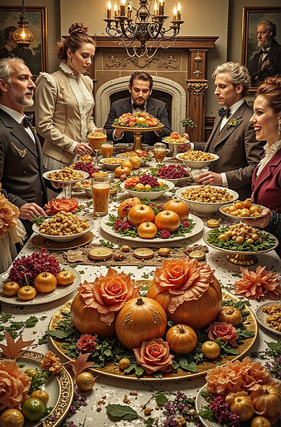 Old Fashion Pagan Mabon Dinner cover art work graphic design historical romance mabon regency