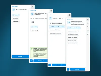 Guided Flow Panel buttons icons menu panel prompts workflow