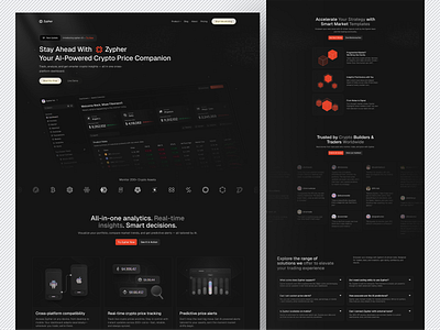 Zypher – Crypto Monitoring Landing Page blockchainlanding crypto cryptodashboard cryptotrading dribbble dribbbleweeklywarmup fintechdesign landingpage landingpagedesign productdesign saas uidesign uiux uiuxdesign userexperience userinterface uxdesign web3 webdesign