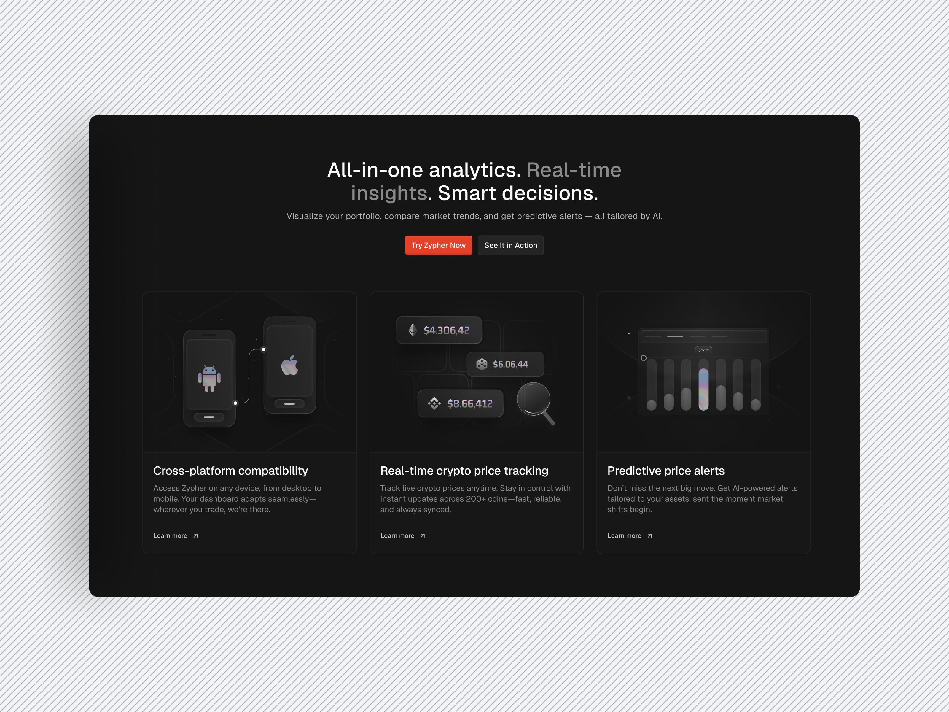 Zypher – Crypto Monitoring Landing Page by Emura on Dribbble
