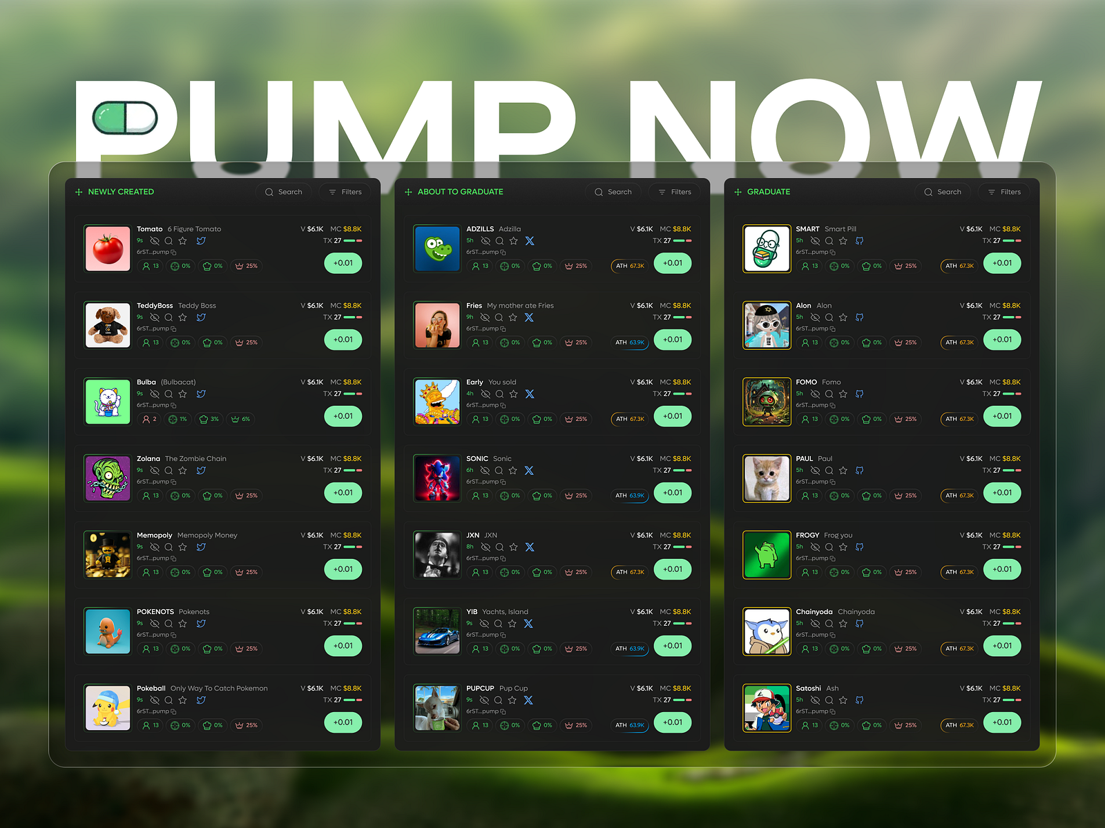 Pump.fun - Advanced trading terminal by EASIN ARAFAT on Dribbble