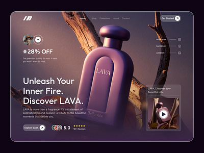 LAVA - A Bold & Luxurious Fragrance Landing Page choton99design concept design design landing page dribbble ecommerce figma fragrance hero section landing page luxury luxurybranding perfume productdesign ui ui design ui ux designer ux web design website