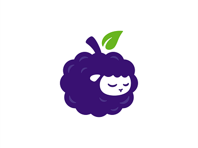 Grape + Sheep bar branding cafe cute design fruit goat grape graphic design healthy icon illustration juice logo logos sheep simple ui vector