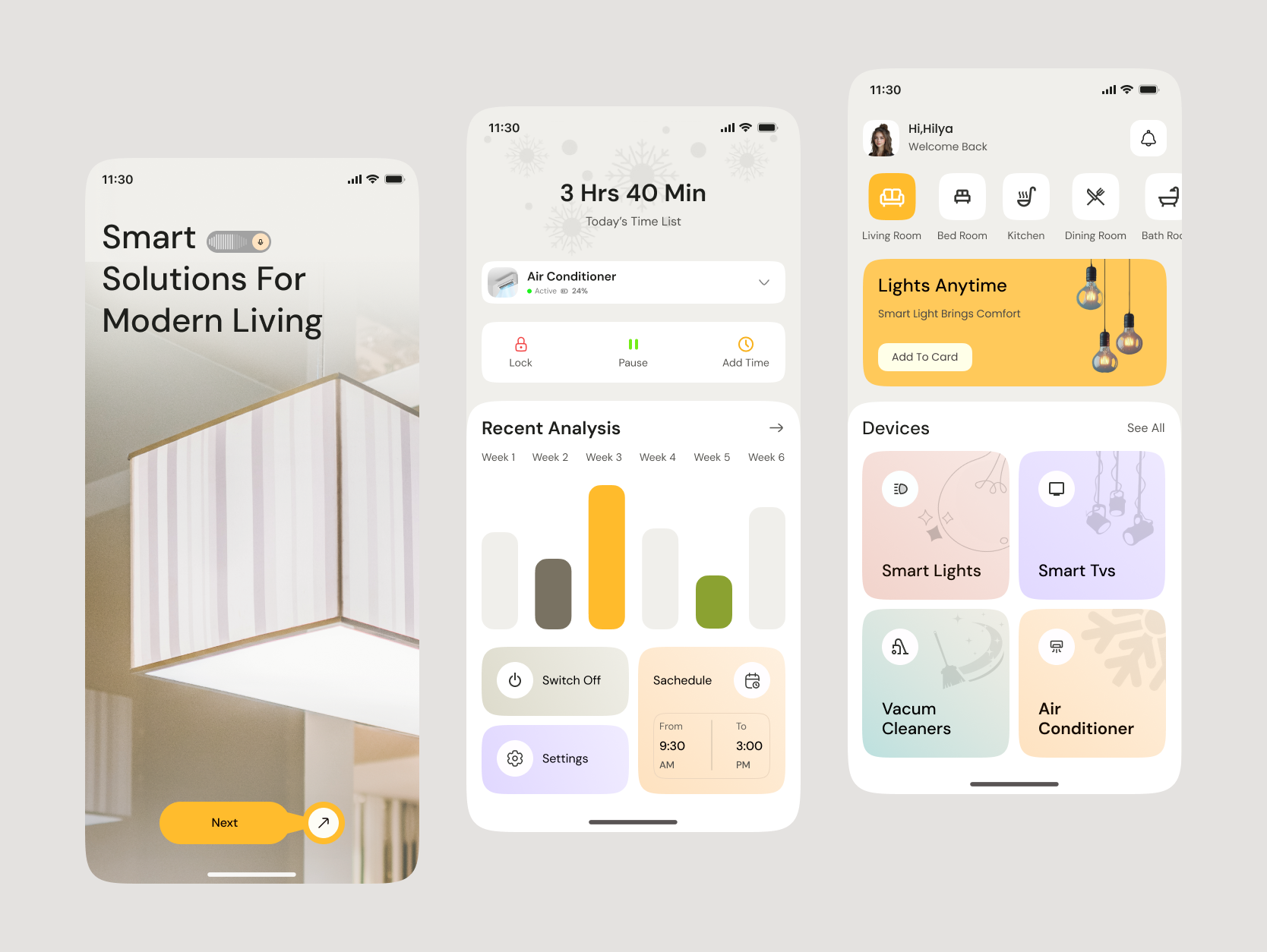 Smart Home App UI/UX appconcept home homecontrol house minimalui mobile app design mobile app ui design rooms smart home smartdevices smartliving uidesign uxdesign