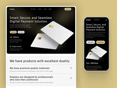 Payment Card Website Design antdesk app design credit card digital payments efatuix finance finance app financial fintech design landing page design mobile responsive design payment payment card payment gateway responsive design transaction uiux wallet web design website design