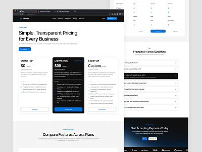 Finech - Financial APIs Suite Website (Pricing Page) blog page career page clean design contact us page digital banking faq page feature page finance website fintech integration page job vacancy page landing page payment gateway pricing page product page redesign website responsive design saas ui ux design website