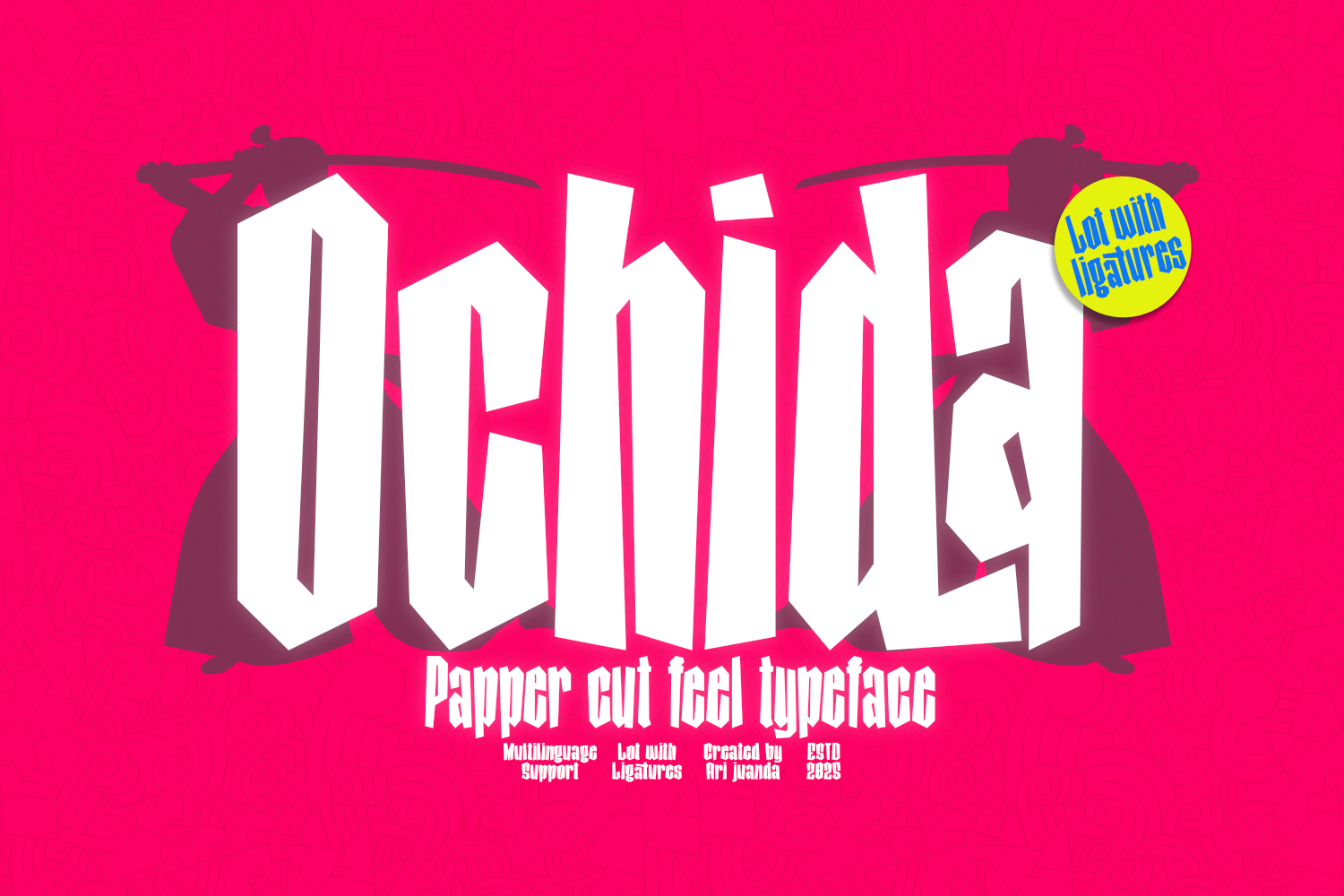 Ochida typeface anime font art branding decorative design display display font font font game game graphic design headline headline font logo logo font title font typeface typography vector