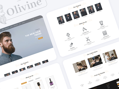 💈 Olivine – Modern Barbershop Website UI Design animation branding design graphic design illustration logo motion graphics ui ux vector