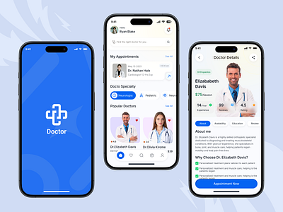 Doctor Appointment & Health Companion Mobile App UI Design app concept appointment app clean design dashboard design doctor app health companion healthcare app healthcare ui hospital app medical app medical dashboard minimal ui mobile app design mobile ui modern uiux onboarding screens patient app telemedicine ui design ux design