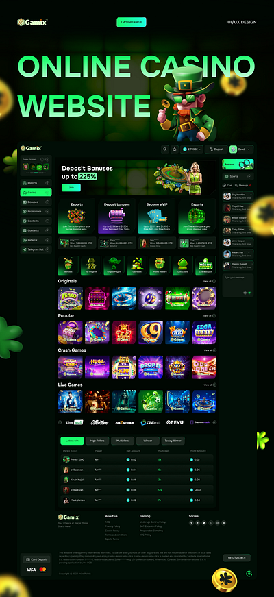 Gamix Casino Dashboard casino casino dashboard casino website csgo gambling website online casino open case
