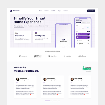 Landing Page for Smart Home App branding illustration landing page smart home smart home app ui user interface web design