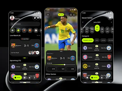 Sports Mobile App – Live Scores, & Match Highlights app design betting football football app game app game score app ios live score app match tracker mobile mobile app sports app sports app ui sports dashboard sports mobile app sports mobile ui ui ux design