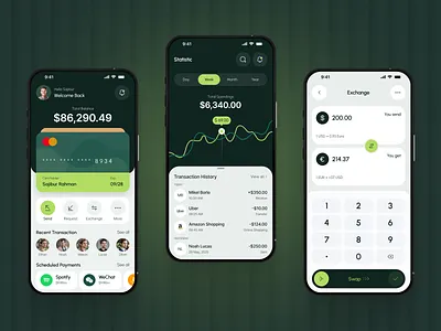 Finance Mobile Application UI Design app design figma app designer app ui ux banking app design blockchain design exchange figma template figma uiux finance fintech mobile banking app modern app oripio payment sajibur design ui
