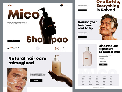Shampoo ecommerce / web design / landing page / UI/UX Design branding creative designer e commerce ecommerce website figma landing page landing page minimal minimalist modern professional shampoo website trendy design ui design ui designer uiux design web design web ui design website design website mockup