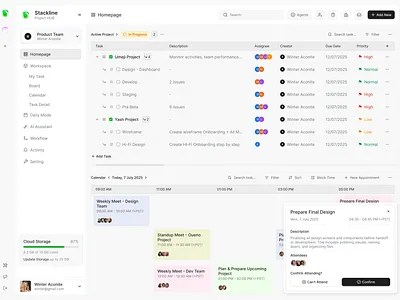 Stackline - Homepage create task dashboard design project management saas task manager ui uiux user experience user interface ux