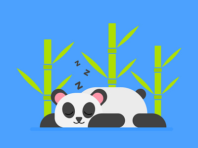 Sleeping Panda character design digital art flat design graphic design illustration 2d vector illustration